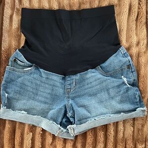 Sonoma High Waist Black and Blue Maternity Shorts